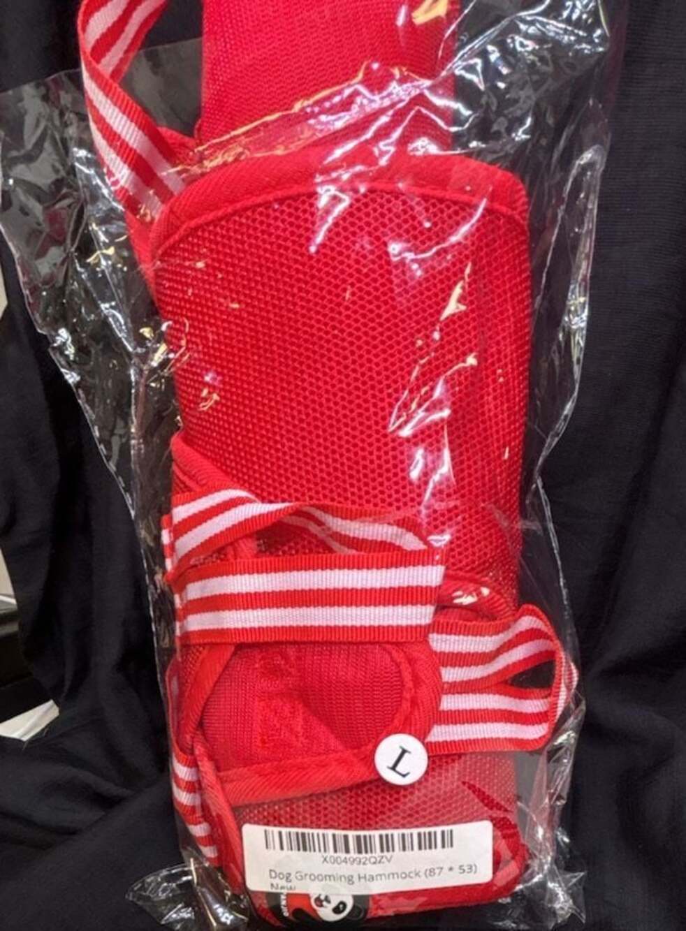 Dog Grooming Hammock Large Red Mesh